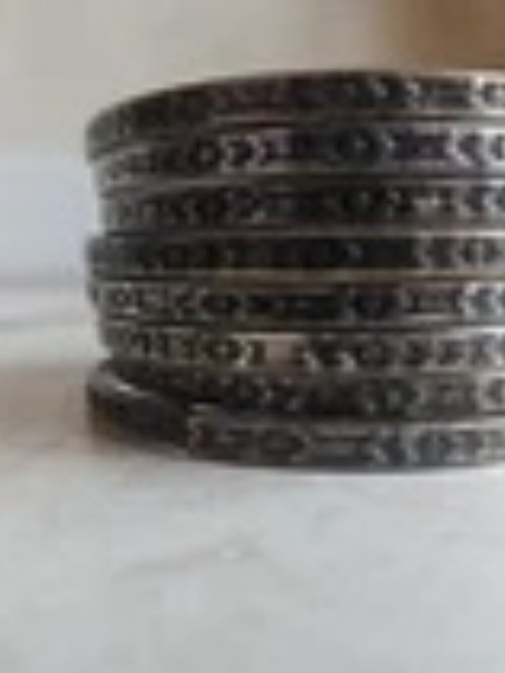 Silver Bangle Bracelets With Geometric Patters-Lot of 8